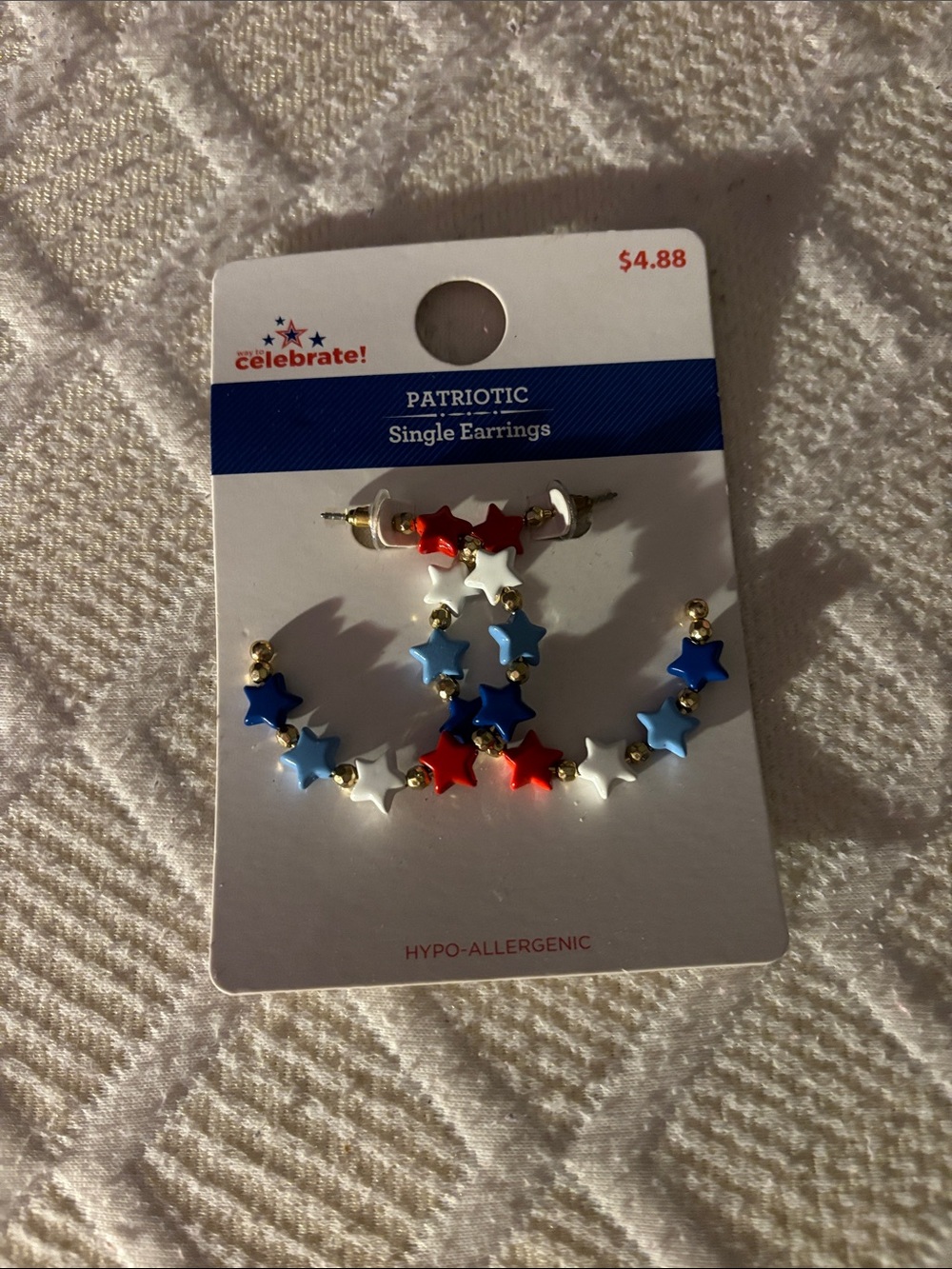 Patriotic Star Hoop Earrings in Red, White & Blue – Celebrate!